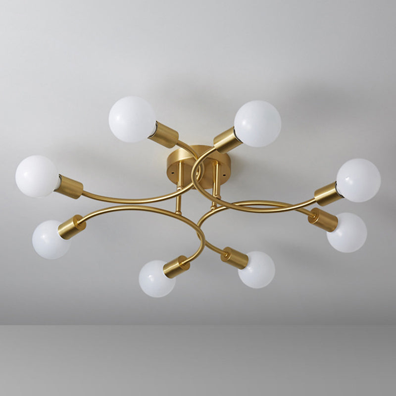 Blootgesteld lampplafondlicht in industriële creatieve stijl Sputnik Metal Flush Mount voor eetkamer