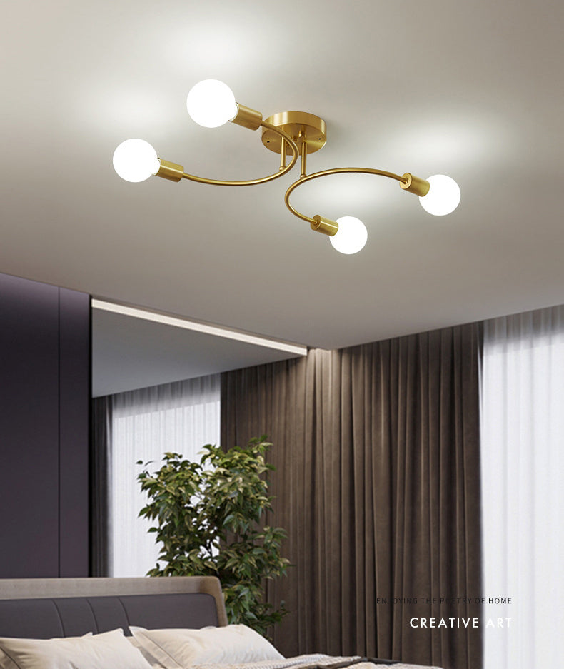 Blootgesteld lampplafondlicht in industriële creatieve stijl Sputnik Metal Flush Mount voor eetkamer