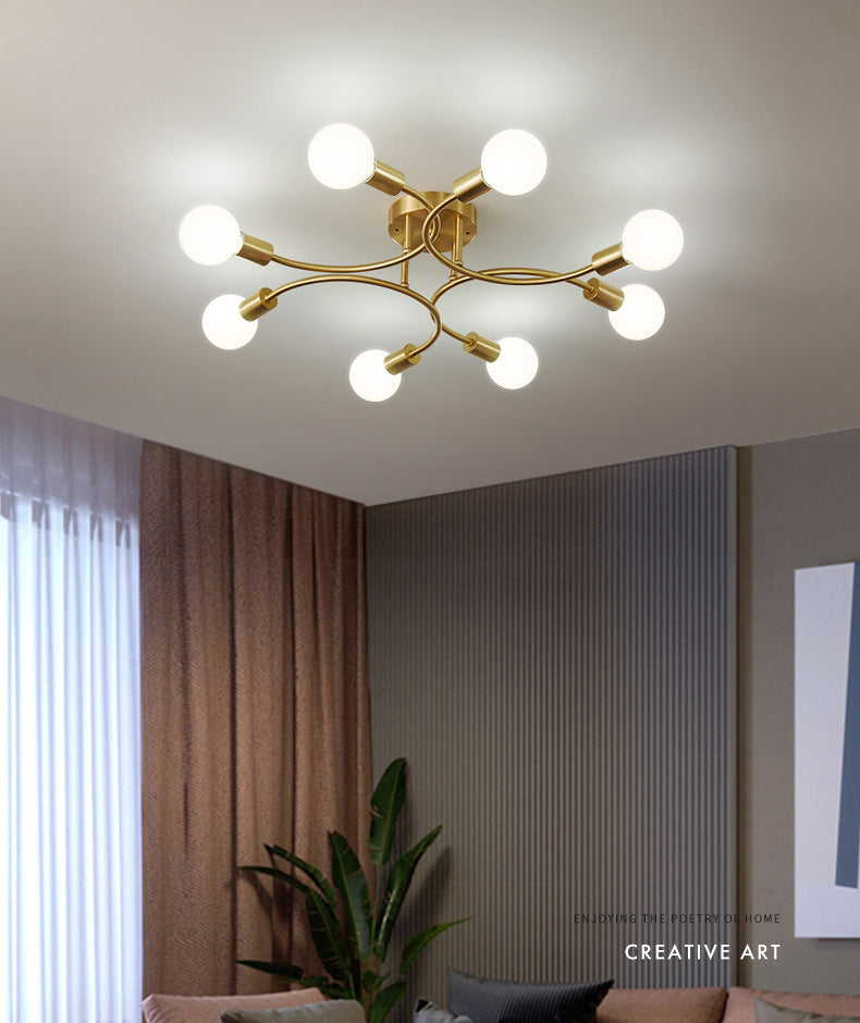 Blootgesteld lampplafondlicht in industriële creatieve stijl Sputnik Metal Flush Mount voor eetkamer