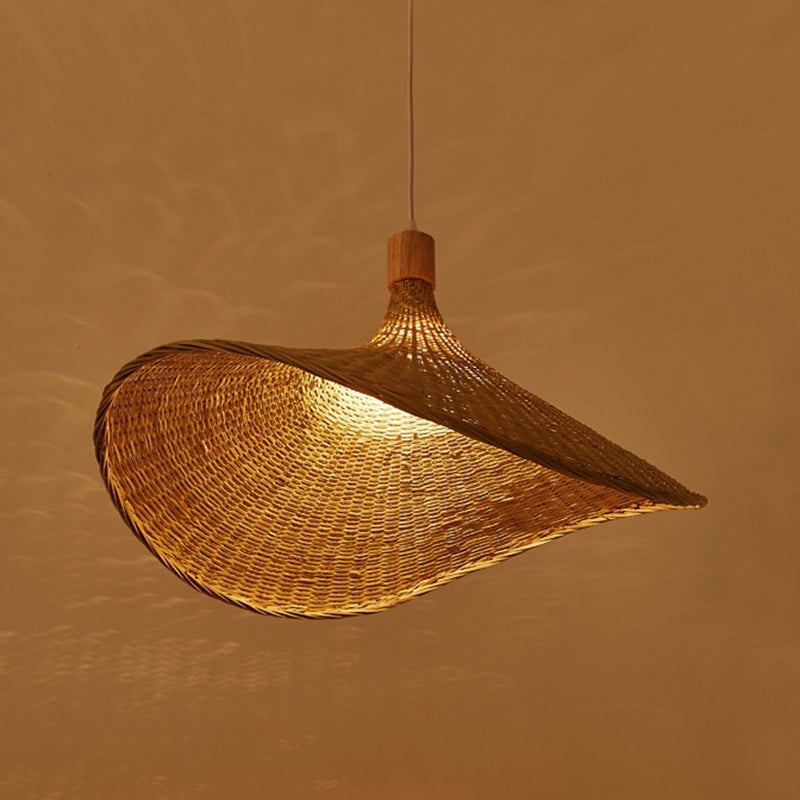 Chapeau de paille moderne suspendu luminaires rattan 1 lumière légère pendante