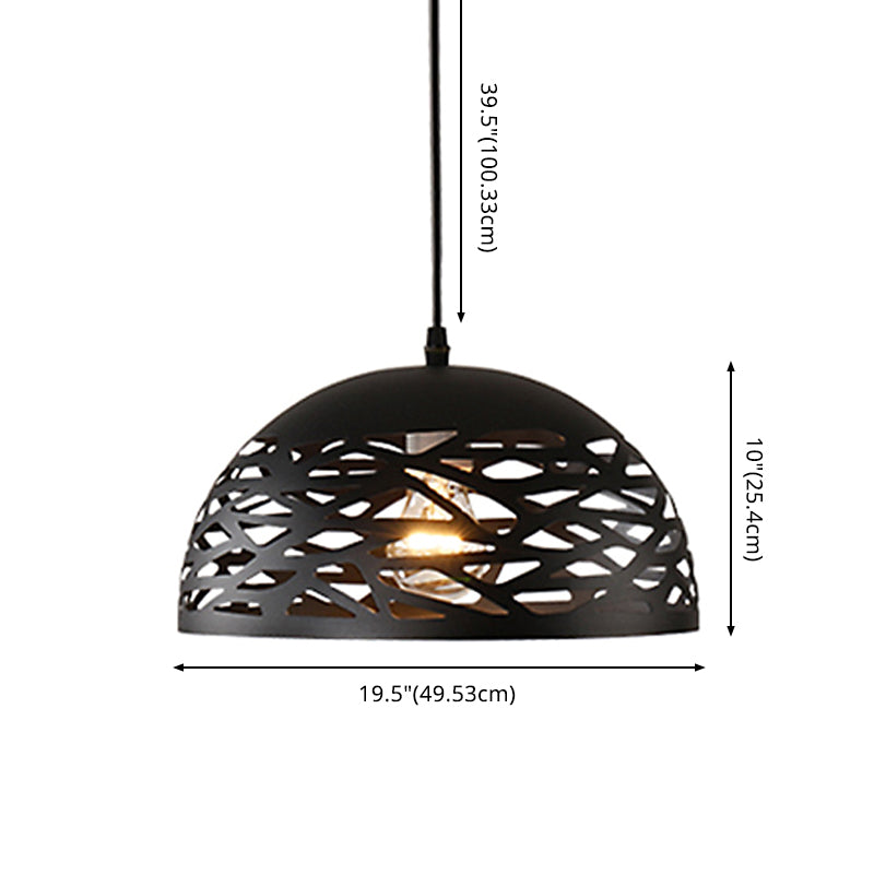 1 Light Dome Lamp Hanging Ceiling Lights Creative Industrial Metallic Pendant Light Fixtures for Restaurant