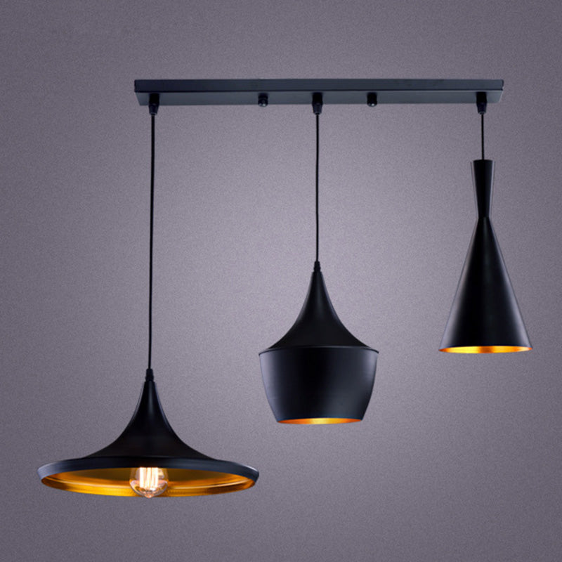 Metal Black Pendant Lighting Fixture Shaded Industrial Style Pendant Ceiling Light