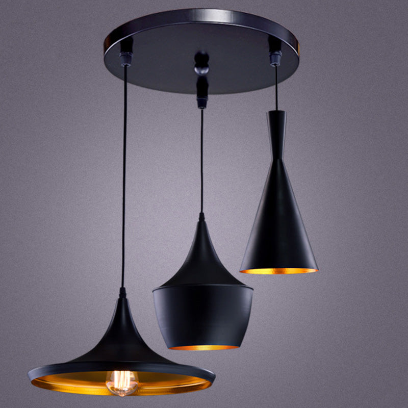 Metal Black Pendant Lighting Fixture Shaded Industrial Style Pendant Ceiling Light