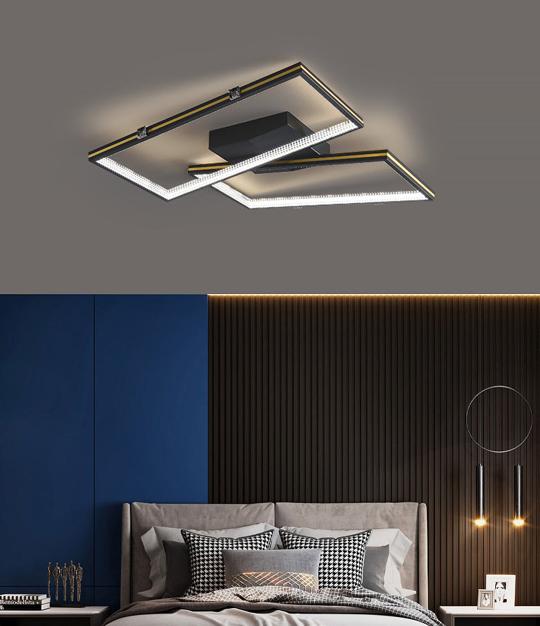 Rectángulo Semi Flush Mount Lighture Acrílico Simplicidad moderna Flush Montaje de montaje para sala de estar