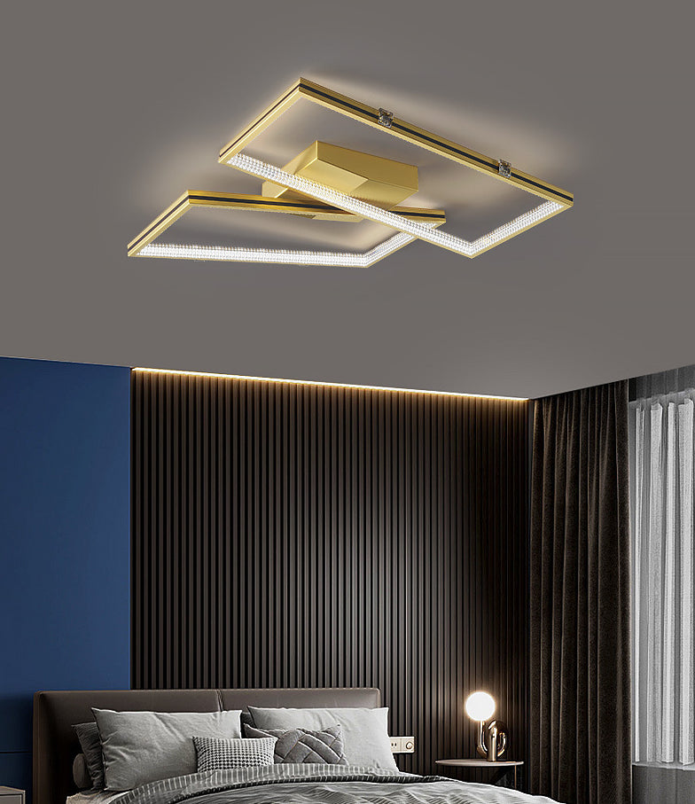 Rectángulo Semi Flush Mount Lighture Acrílico Simplicidad moderna Flush Montaje de montaje para sala de estar