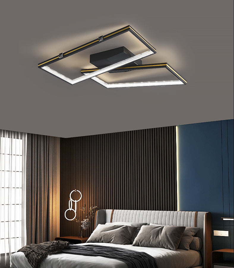 Rechthoek Semi Flush Mount Light armatuur Acryl Moderne eenvoud Spoel Mount Mount Spotlight voor woonkamer