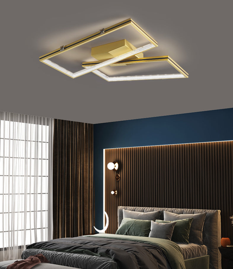 Rectángulo Semi Flush Mount Lighture Acrílico Simplicidad moderna Flush Montaje de montaje para sala de estar