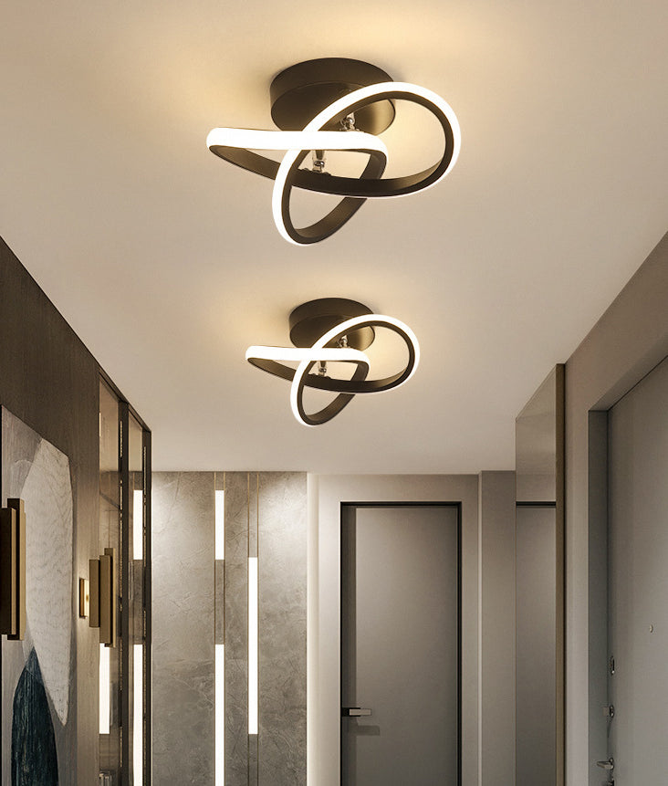 Moderner Minimalismus -LED -Deckenbeleuchtung Metall Geometrischer Rahmen halb Flush Mount Lighting für den Flur