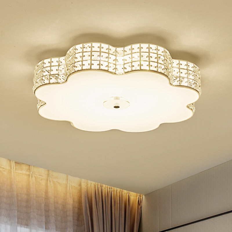 Silver Flower Ceiling Lamp Simple Style Acryl LED Flush Mount Light Fixture voor slaapkamer, 12 "/16" /19.5 " Wide