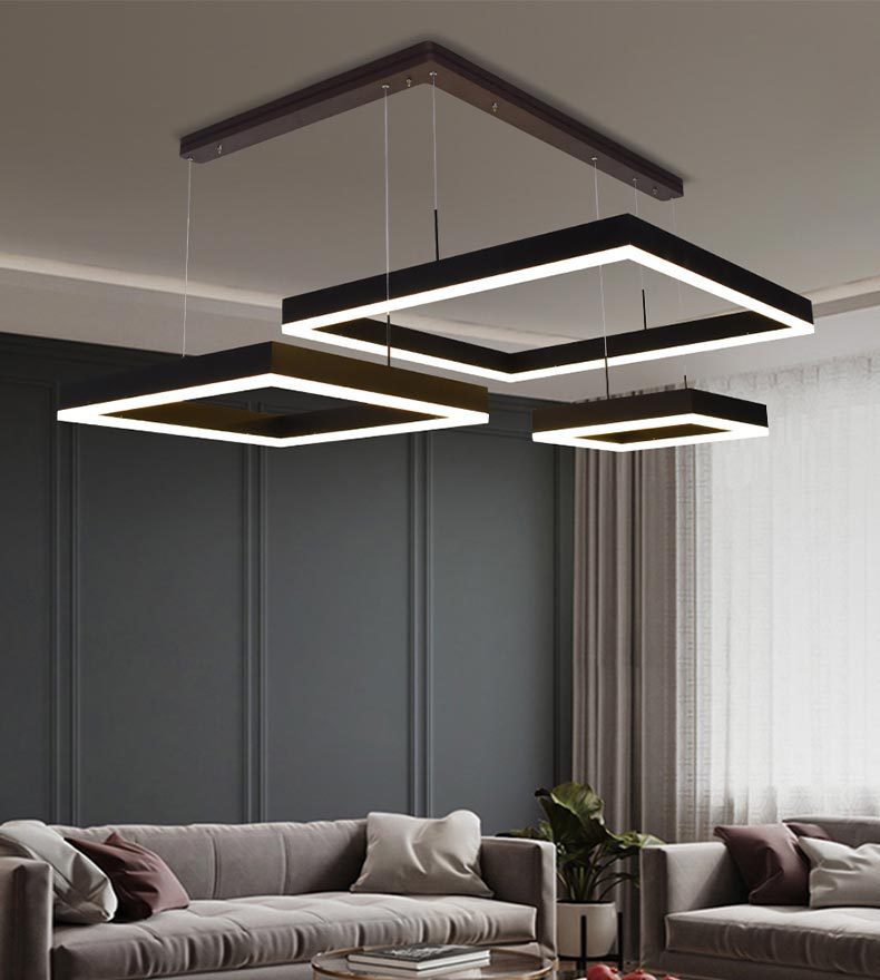 Modern Minimalist Style Squared Ceiling Pendant Light Acrylic Pendant Lights for Living Room