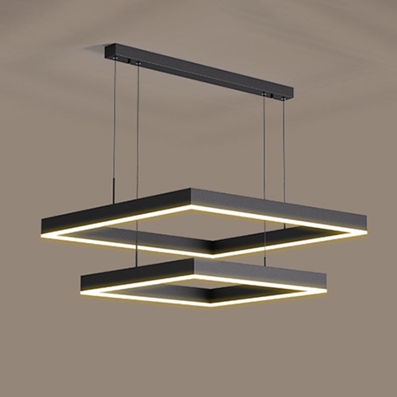 Modern Minimalist Style Squared Ceiling Pendant Light Acrylic Hanging Lamps for Living Room