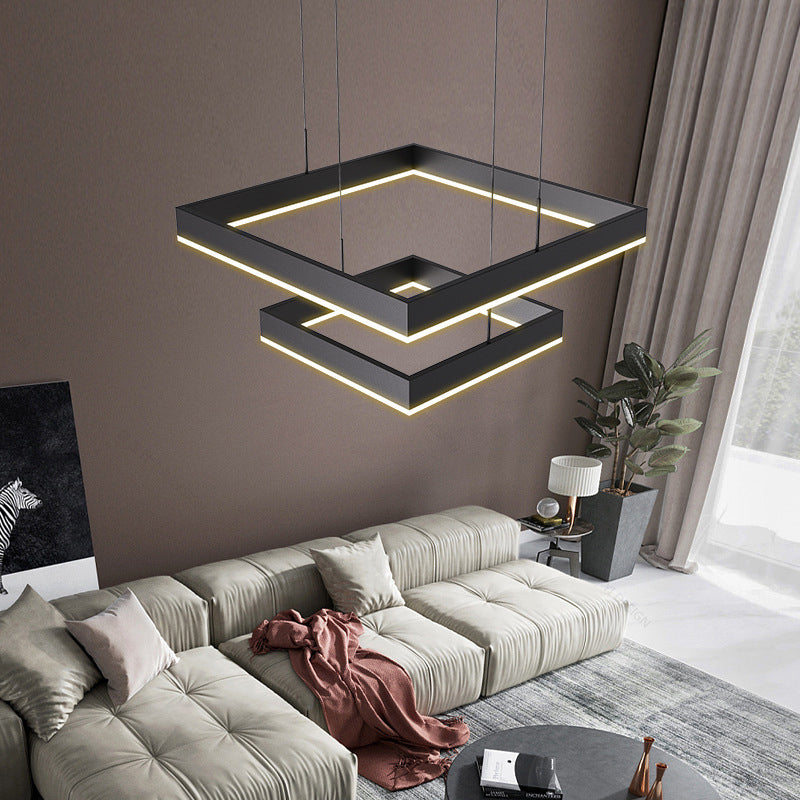 Modern Minimalist Style Squared Ceiling Pendant Light Acrylic Hanging Lamps for Living Room