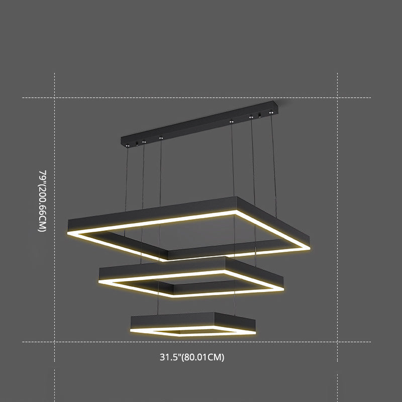 Modern Minimalist Style Squared Ceiling Pendant Light Acrylic Hanging Lamps for Living Room