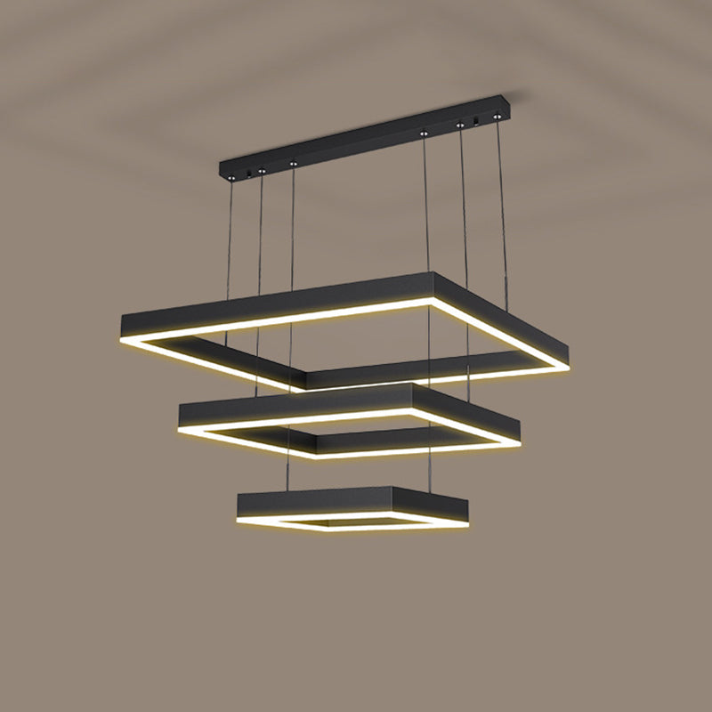 Modern Minimalist Style Squared Ceiling Pendant Light Acrylic Hanging Lamps for Living Room