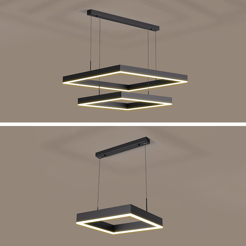 Modern Minimalist Style Squared Ceiling Pendant Light Acrylic Hanging Lamps for Living Room