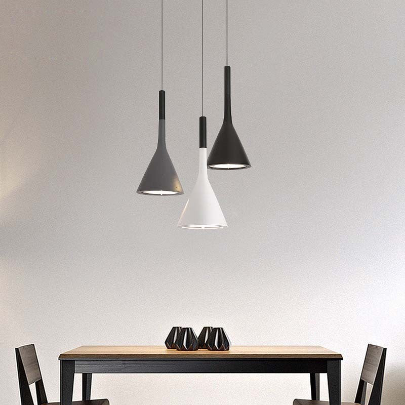 Luz de colgante de metal estilo moderno nordic 1 lámpara colgante de techo de restaurante ligero