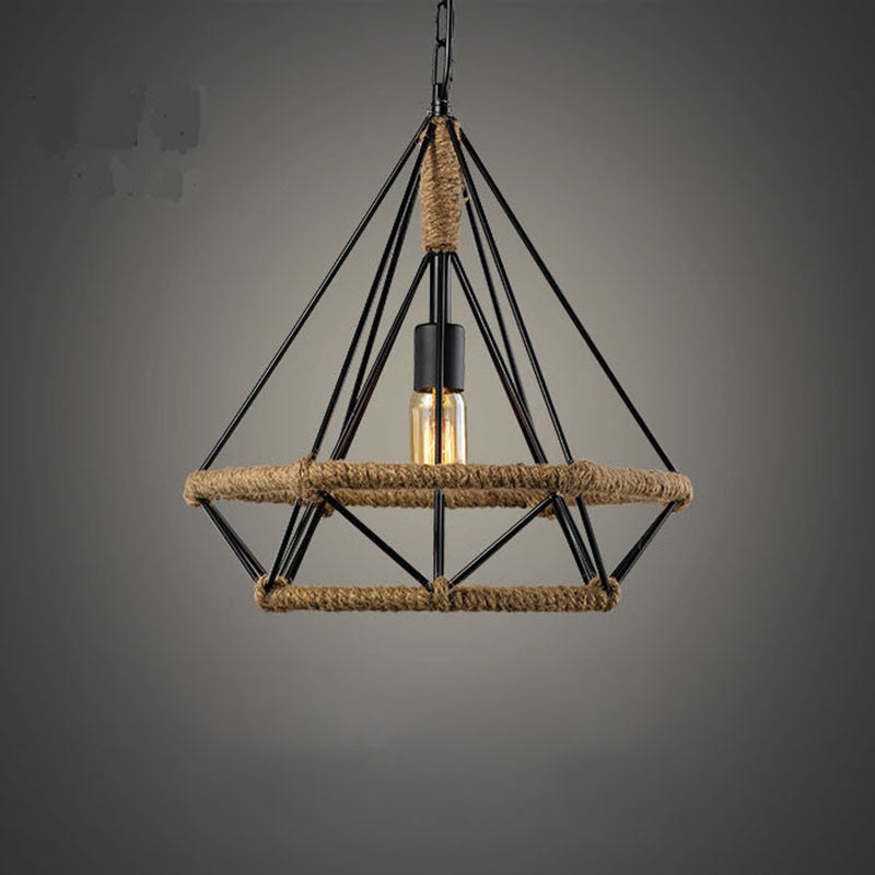 1-Licht geometrische Käfigheizenanhänger Leicht Industrial Vintage Style Metall Anhänger Licht für Esszimmer