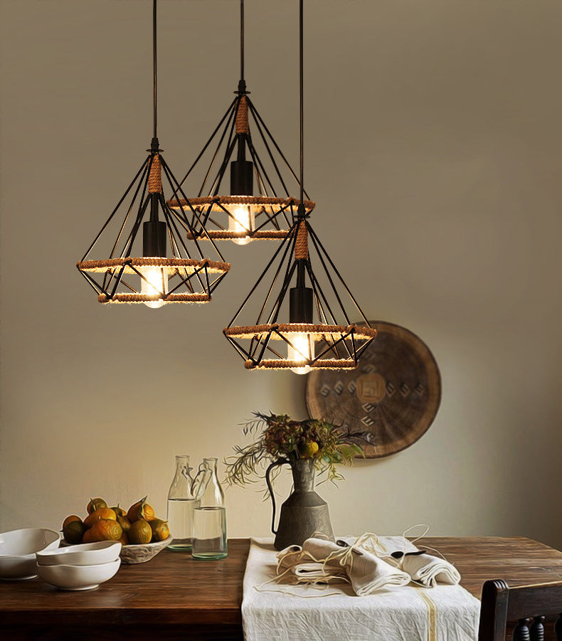 1-Licht geometrische Käfigheizenanhänger Leicht Industrial Vintage Style Metall Anhänger Licht für Esszimmer