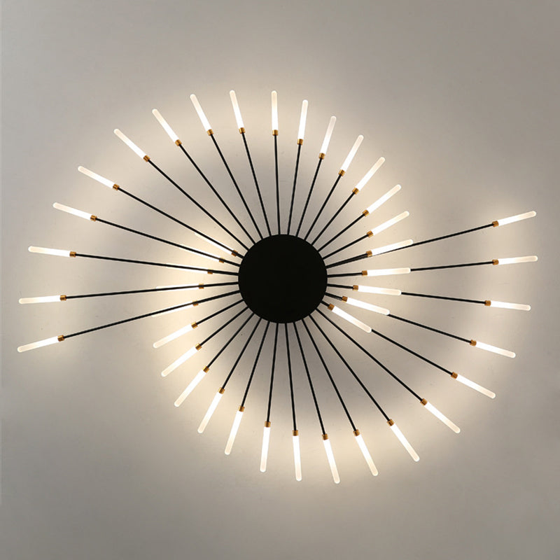 Moderne Simlizität LED Deckenleichter Radial Metall Semi Flush Mount für Wohnzimmer