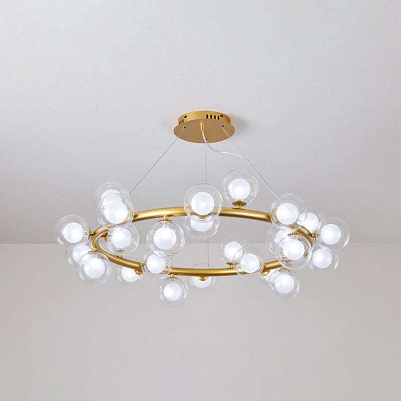 Clear and Frosted Glass Modo Suspension Light Minimalist Chandelier for Living Room