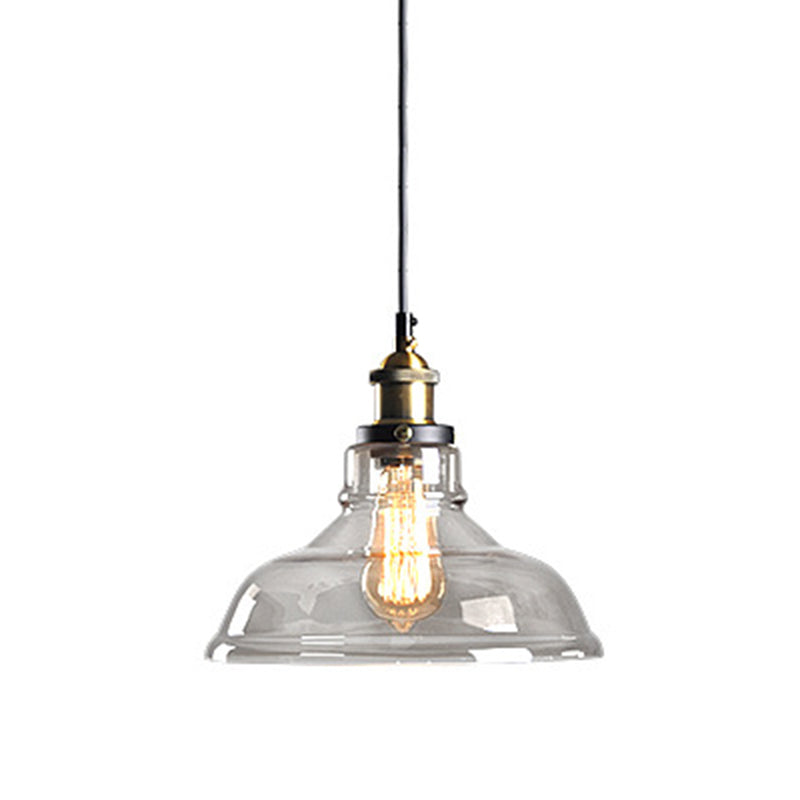 Hanging Pendant Lights Vintage Industrial Style1 Light Pendants with Glass Shade for Bedroom