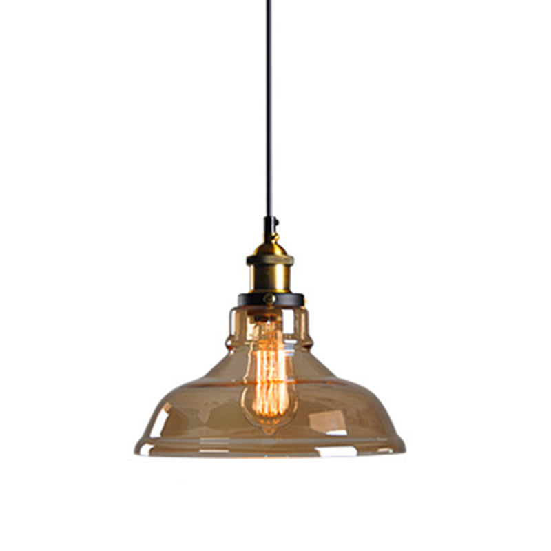 Hanging Pendant Lights Vintage Industrial Style1 Light Pendants with Glass Shade for Bedroom