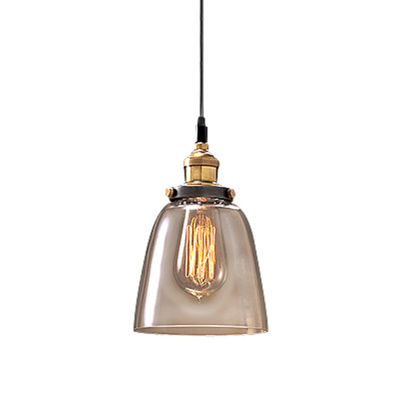 Hanging Pendant Lights Vintage Industrial Style1 Light Pendants with Glass Shade for Bedroom