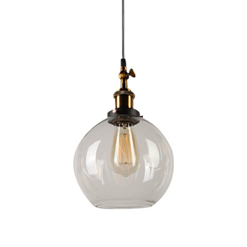 Hanging Pendant Lights Vintage Industrial Style1 Light Pendants with Glass Shade for Bedroom