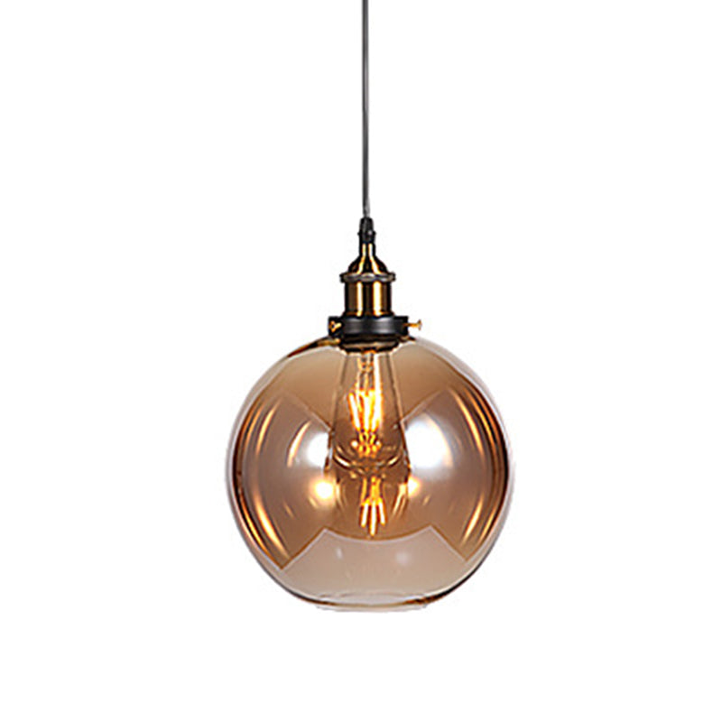 Hanging Pendant Lights Vintage Industrial Style1 Light Pendants with Glass Shade for Bedroom