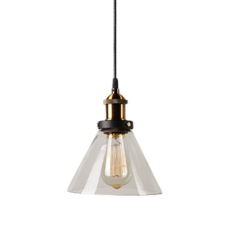 Hanging Pendant Lights Vintage Industrial Style1 Light Pendants with Glass Shade for Bedroom