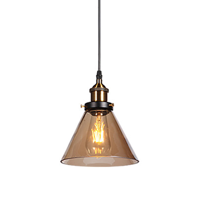 Hanging Pendant Lights Vintage Industrial Style1 Light Pendants with Glass Shade for Bedroom