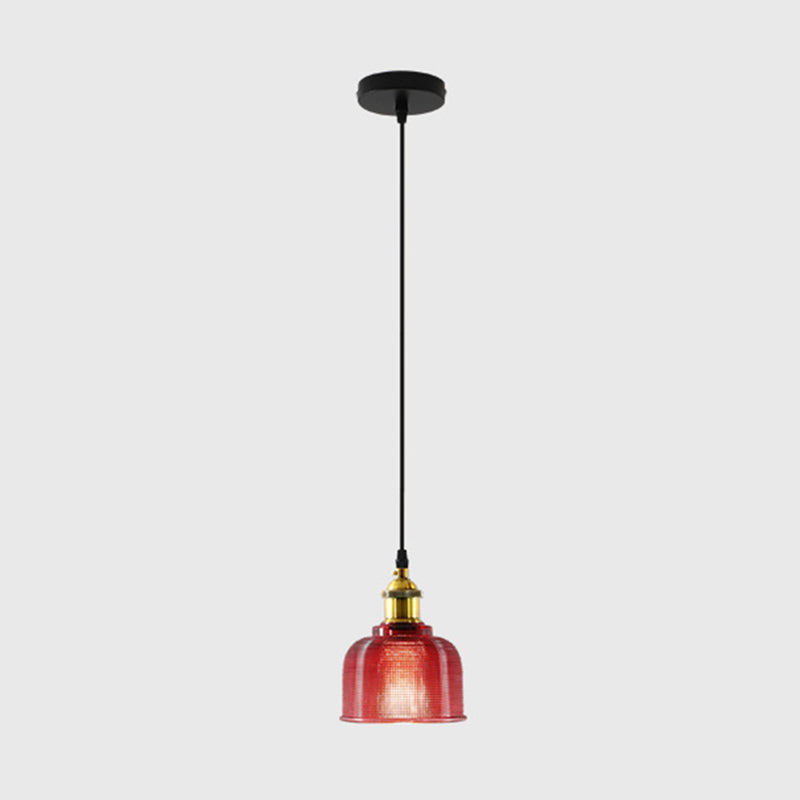 1 lampada a sospensione leggera Vintage Industrial Basched Glass Hanging Lampada per sala da pranzo Tavolo