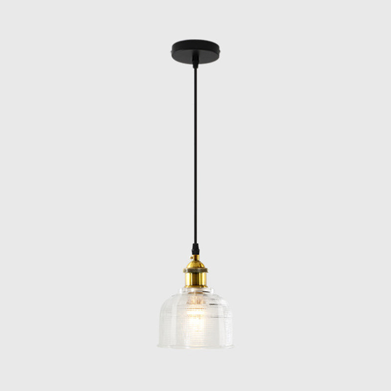 1 lampada a sospensione leggera Vintage Industrial Basched Glass Hanging Lampada per sala da pranzo Tavolo