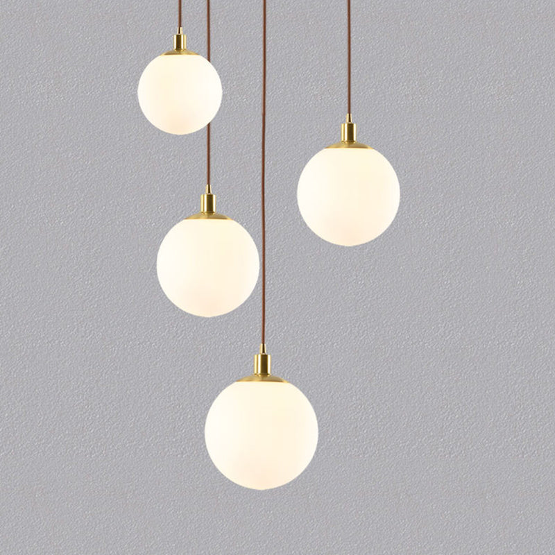 1 leichte kugelförmige Anhängerlampe moderne minimalistische Opalglashängelampe für Wohnzimmer