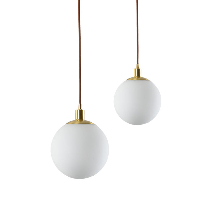 1 pendentif sphérique léger moderne lampe à suspension de verre opale minimaliste moderne pour le salon