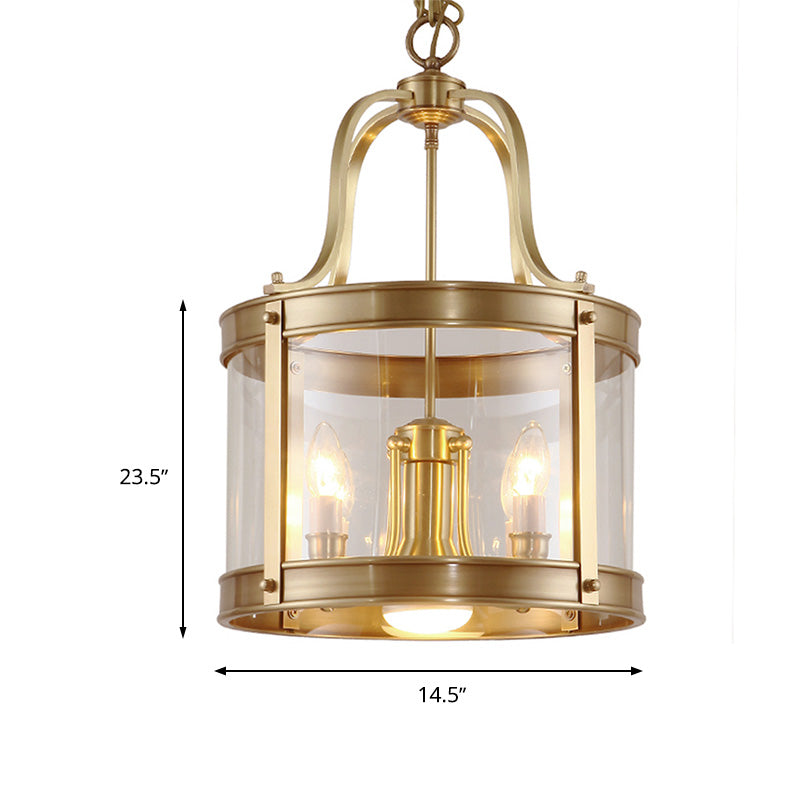 5 luces Lámpara de suspensión de vidrio colonial de lámpara de lámpara para sala de estar, 14.5 "/18" W