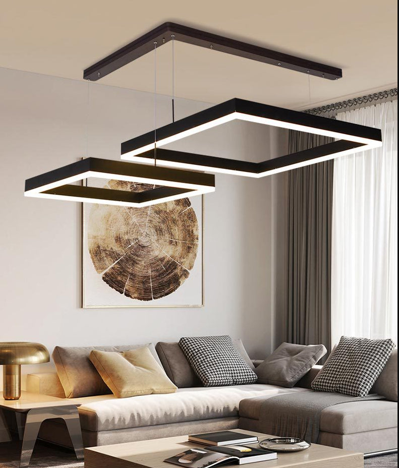 Modern Minimalist Style Squared Ceiling Pendant Light Acrylic Pendant Lights for Living Room