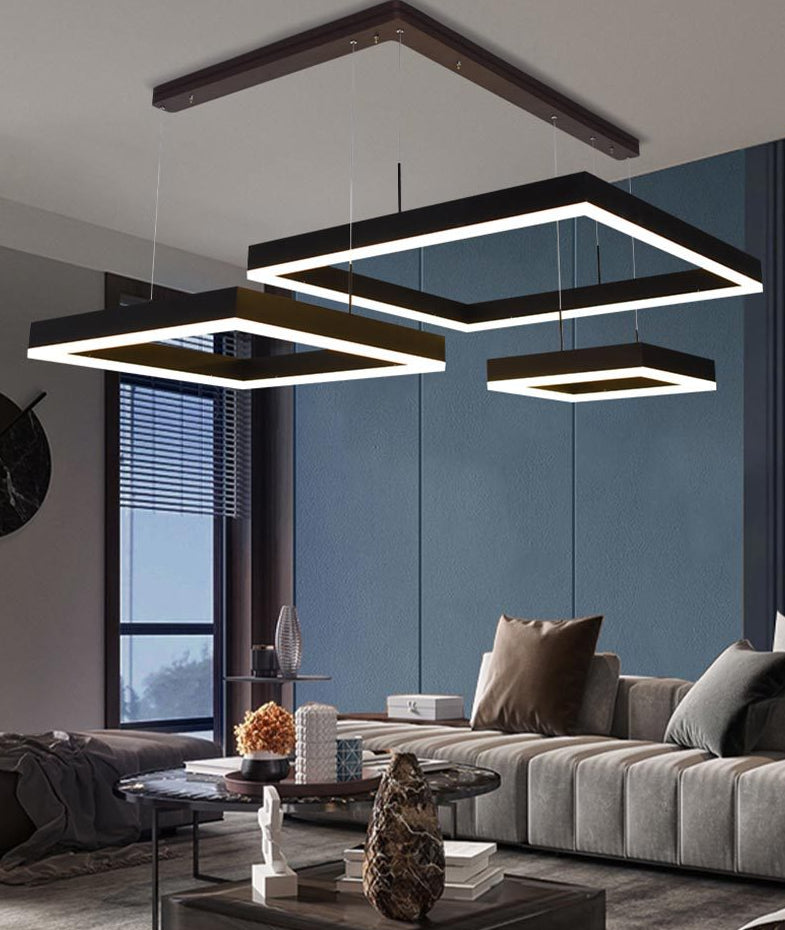 Modern Minimalist Style Squared Ceiling Pendant Light Acrylic Pendant Lights for Living Room