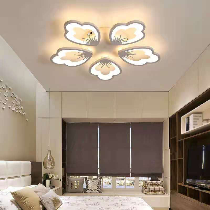 Blanc en acrylique Shade Semi Flush Plafond Light in Modern Conce Concis Radial Metal Indoor Flush Mount