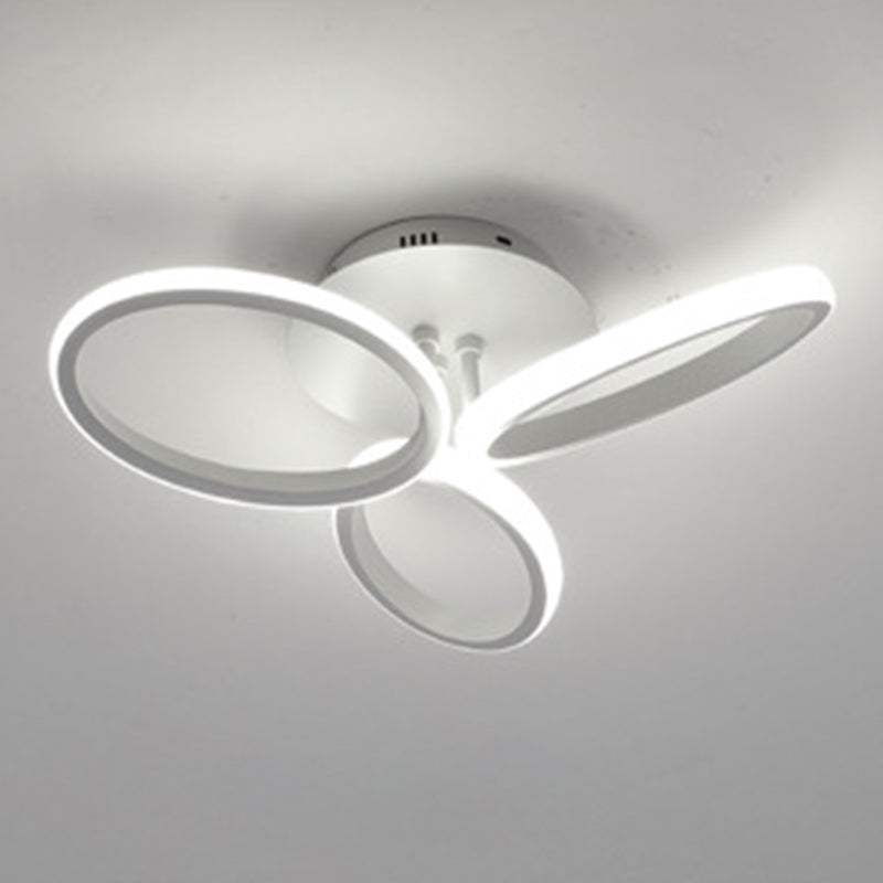 Petaloid Acrylique Shade LED Semi Flush Mount dans la simplicité moderne de plafond en métal pour le salon