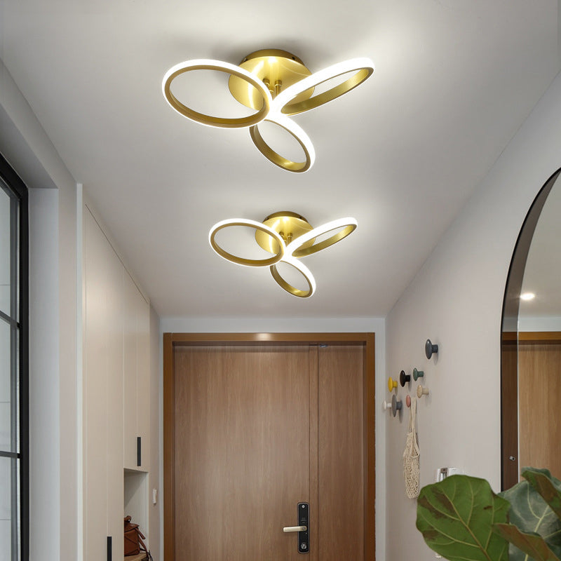 Petaloid Acrylique Shade LED Semi Flush Mount dans la simplicité moderne de plafond en métal pour le salon