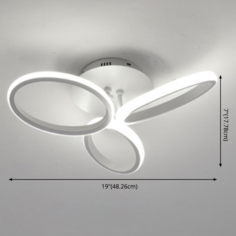 Montaje semi rascushuano de tono acrílico petaloide en simplicidad moderna luz de techo de metal para sala de estar