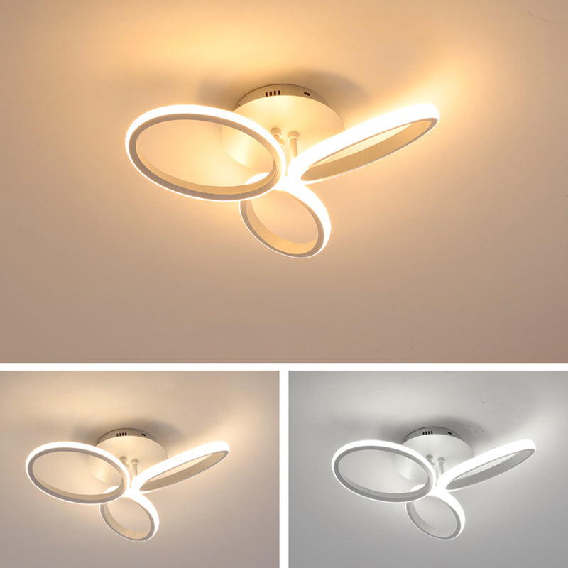 Petaloid acryl schaduw LED Semi Flush Mount in moderne eenvoud metalen plafondlicht voor woonkamer