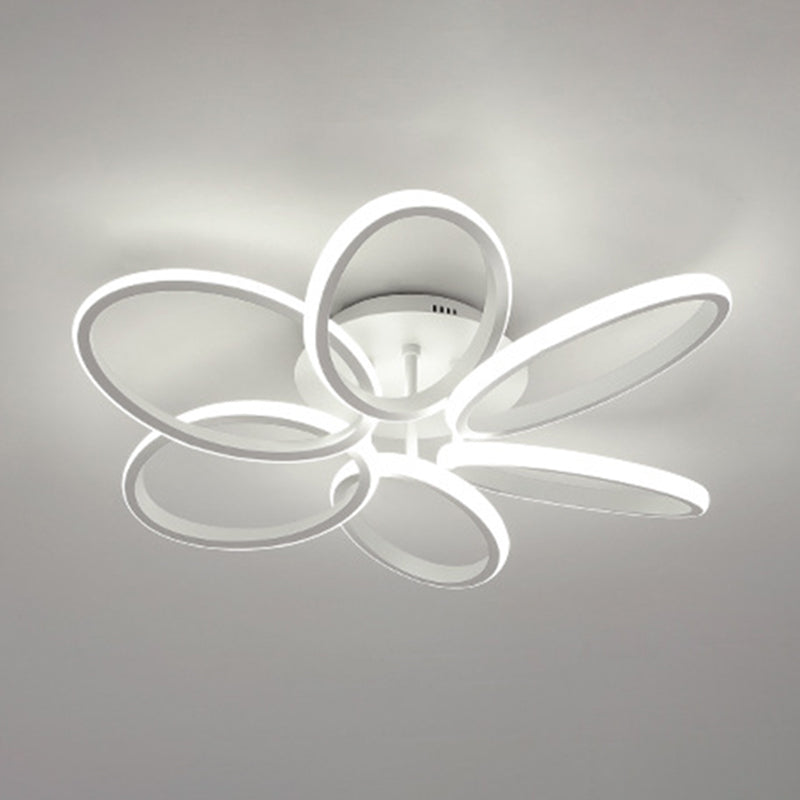 Petaloid acryl schaduw LED Semi Flush Mount in moderne eenvoud metalen plafondlicht voor woonkamer