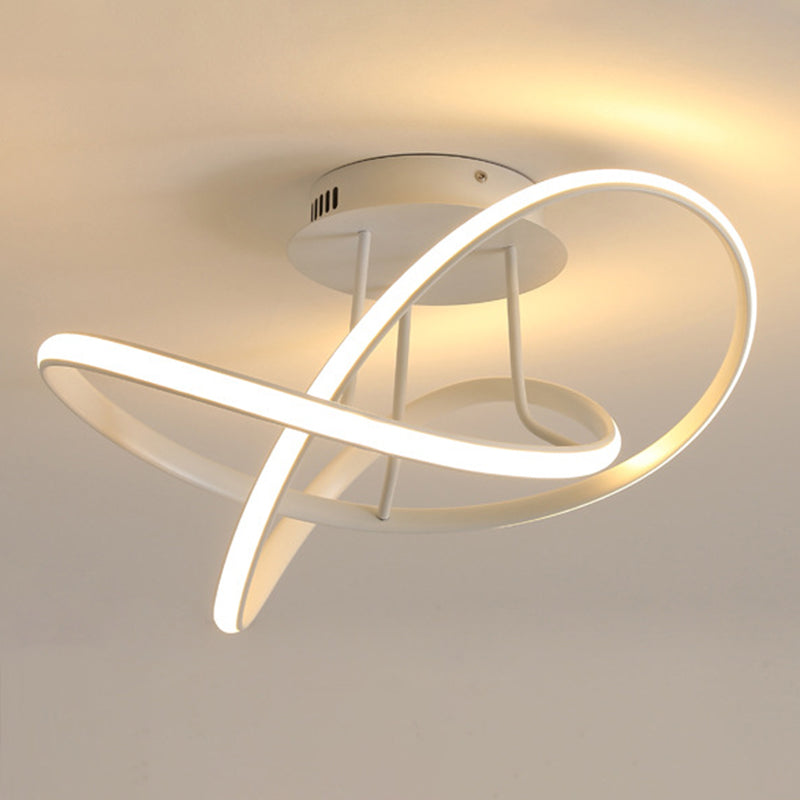 Spiral Acrylic Close to Ceiling Lighting Fixture Simple LED Ceiling Light Fixture