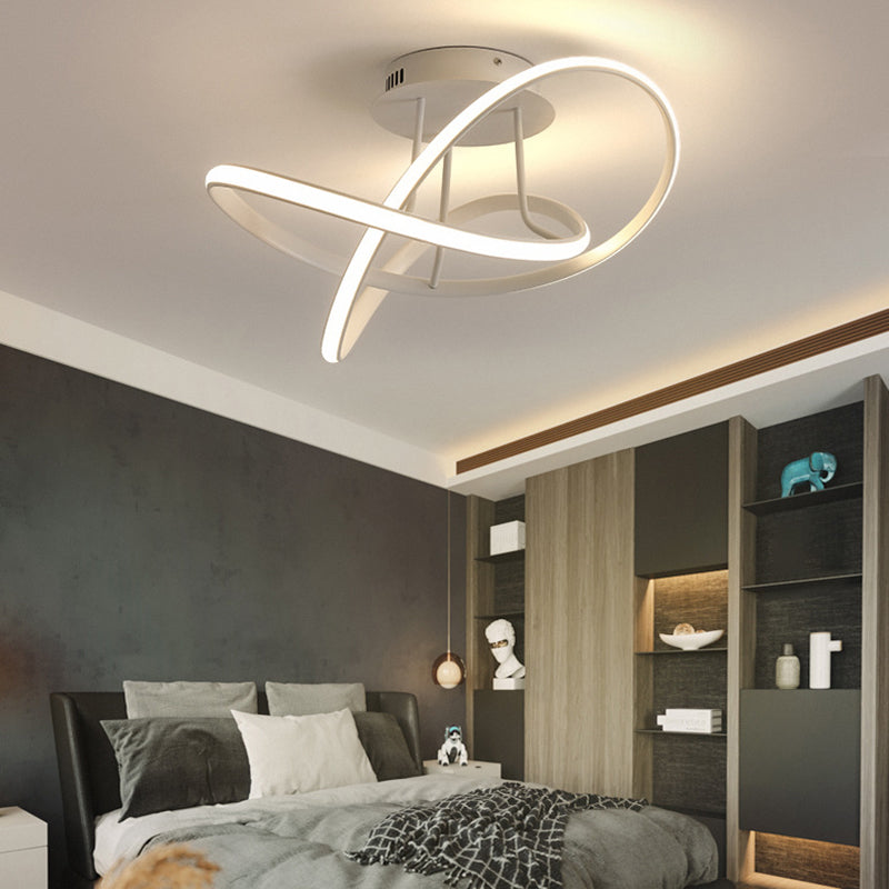 Spiral Acrylic Close to Ceiling Lighting Fixture Simple LED Ceiling Light Fixture