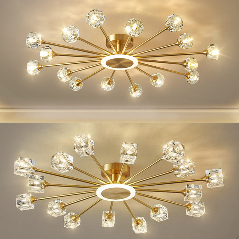 Sputnik Flush Mount Plafond Light Crystal plafond moderne Mount Chandelier