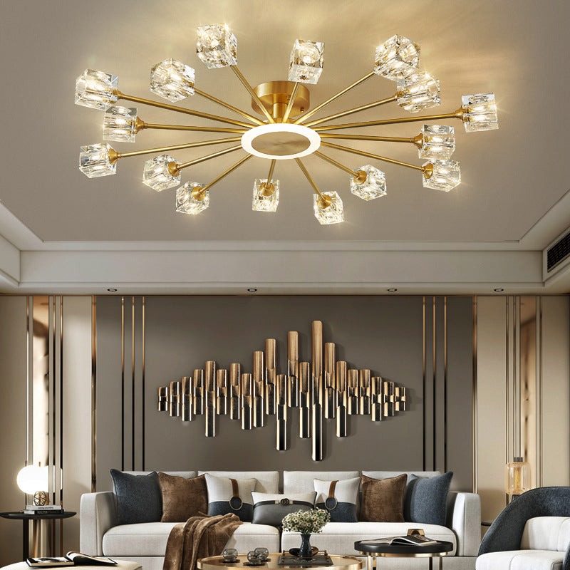 Sputnik Flush Mount Ceiling Light Modern Crystal Ceiling Mount Chandelier