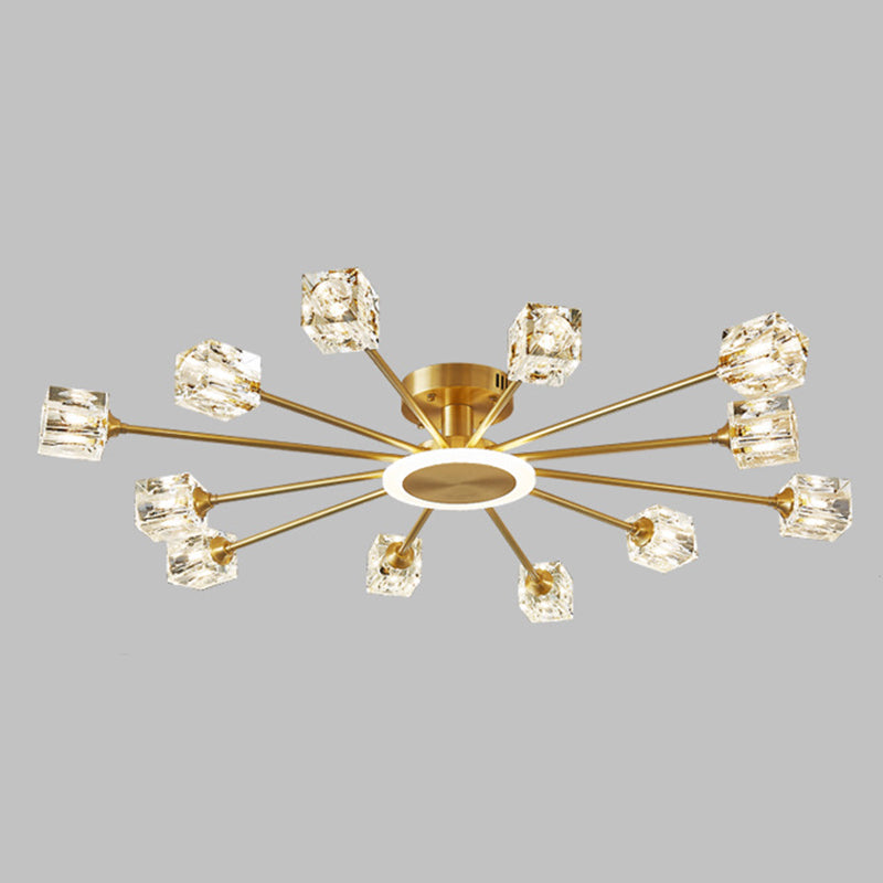 Sputnik Flush Mount Ceiling Light Modern Crystal Ceiling Mount Chandelier