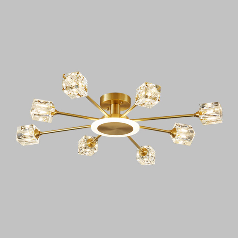 Sputnik Flush Mount Plafond Light Crystal plafond moderne Mount Chandelier